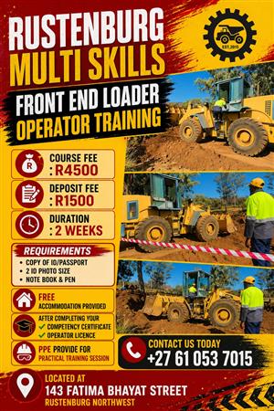 Front End Loader,Adt dump truck,grader,tlb,Bobcat Operator Training 