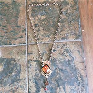 Vintage copper Victorian Revival Czech art Deco.