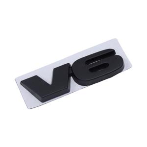V6 Matt Black Stick on Badge