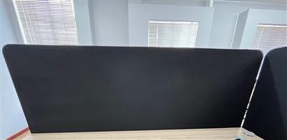 1 year , Oxford workstation cluster desks, Coimbra Melamine with fabric screen