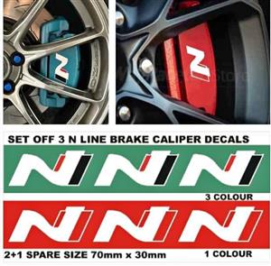 Hyundai N Line front brake caliper decals sticker sets