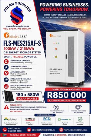 100Kw with 215Kwh batteries and 180 solar panels