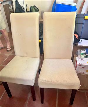 Set of 2 x high back dining chairs
