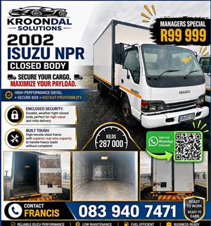 2002 Isuzu NPR Closed Body truck