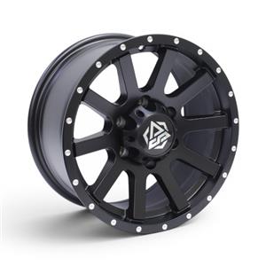 16″ Slayer 6/139 Black with Silver Rivets Alloy Wheels