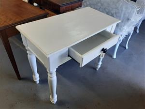 Single-drawer, white desk, work table, server or table