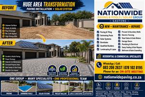 NATIONWIDE PAVING & POOLS / SOLAR GROUP – GAUTENG 🏗️ NEW • MAINTENANCE • REPAIR