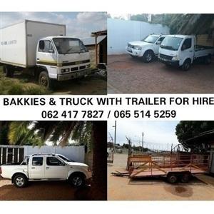 24/7 Bakkies and Truck with Trailers for hire 