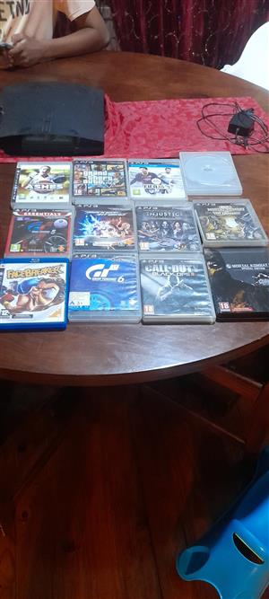 Playstation 3 console with 12 limited edition games.