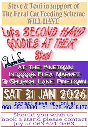 Garage or YARD SALE . MARKET. PINETOWN . 31 JAN 2026