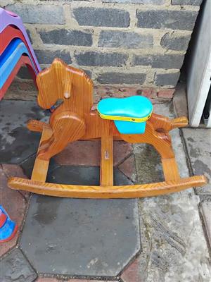 Wooden ride on hors