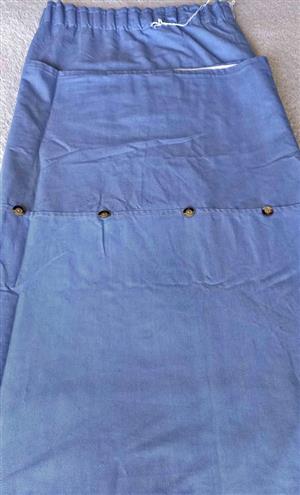 BLUE LINED CURTAINS