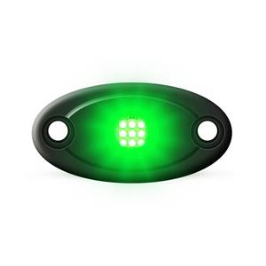 Universal Aluminium 9-LED Rocklights (Green)