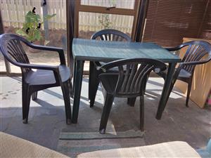 Plastic Table with 4 chairs