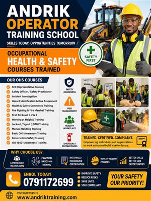 OCCUPATIONAL HEALTH AND SAFETY TRAINING AT ANDRIK TRAINING IN PRETORIA 