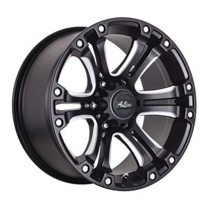 18″ A-Line Granite 6/139 Satin Black Milled Alloy Wheels
