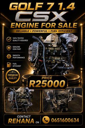 GOLF 7 1.4 CSX ENGINE FOR SALE 