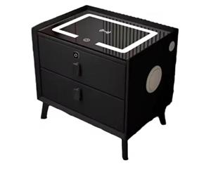 Smart Bedside Table with Wireless Charging Station, Speaker, Fingerprint Lock, and Drawer