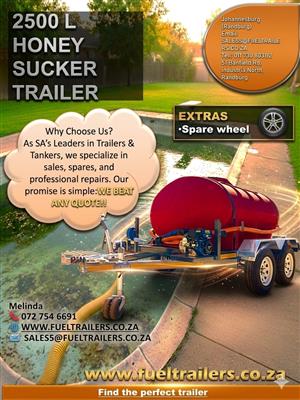 2500L Plastic Honey Sucker mobile tank trailer 