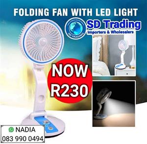 Rechargeable Folding Fan with LED Light