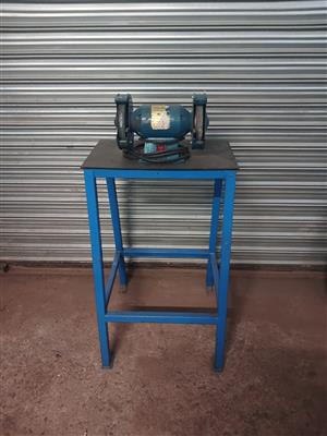150mm Bench Grinder + Stand - 150W 220V - Blue - Used