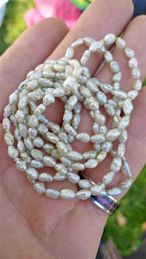 baroque freshwater pearls, commonly described as "rice" or "nugget" pearls