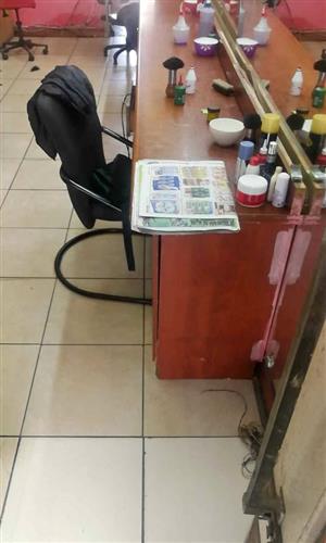 One chair to rent in a saloon  Two chairs to rent in a barber