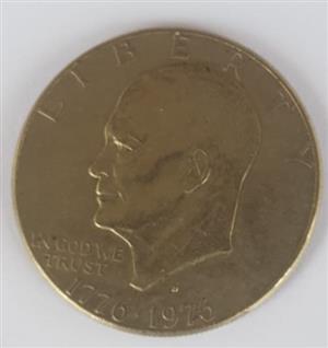 1776-1976 RARE One Dollar Eisenhower Liberty Bell Moon Coin