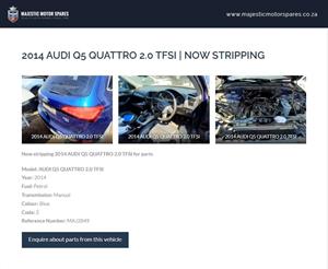 2014 Audi Q5 Quattro 2.0 TFSI spares Audi Q5 Quattro 2.0 TFSI parts