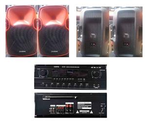 Bluetooth 5.1 Amplifier + 2 x 15" Omega Passive Speaker, New with FREE DELIVERY