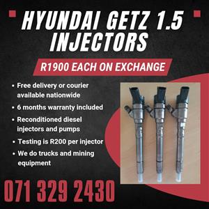 HYUNDAI GETZ 1.5 INJECTORS FOR SALE WITH WARRANTY 
