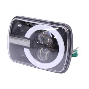 4 Mode LED Headlight with DRL Circle Design - 20x14cm (pair)