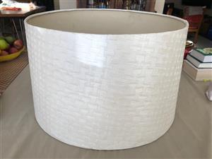 Large modern lampshade in cream with a leather-like textured finish-priced to clear