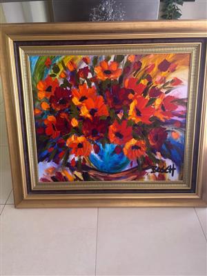 Framed Cornelius Bosch oil painting