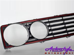 VW Mk1 Double De-Badge with Red Stripe