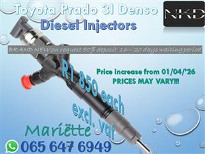 Diesel Injectors 3L 1KD D4D Prado 