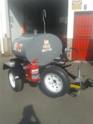 500L MILD STEEL DIESEL TANKER SINGLE AXLE NON BRAKED 13"