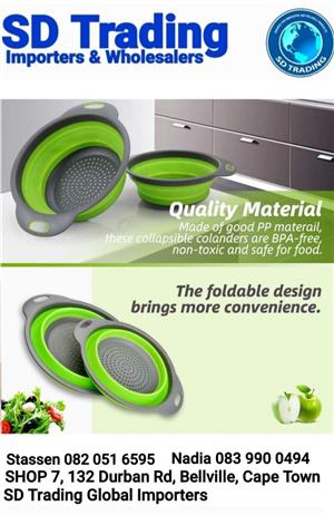2 Silicon collapsible Colanders