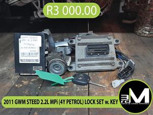 2011 GWM STEED 2.2L MPi (4Y PETROL) LOCK SET w. KEY