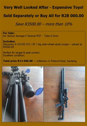 Air Rifles and Compressor For Sale