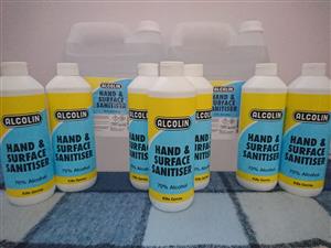 Alcolin Hand And Surface Sanitizer For Sale.(70% Alcohol) 