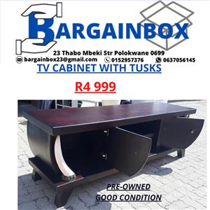 TV CABINET WITH TUSKS