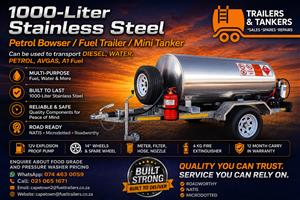 c1000SB- 1000 liters stainless steel Petrol bowser/ Fuel trailer/ MMini Tanker