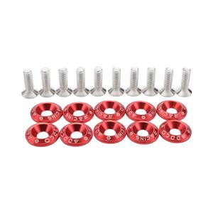 Addco Racing 10PC M6 CNC Billet Aluminum Bolt Dress Up Kit (Red)