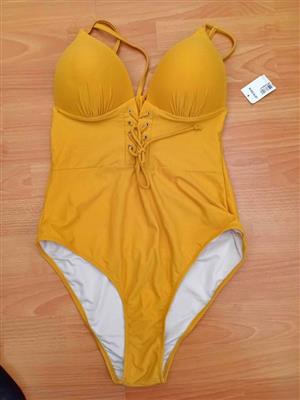 Swimsuit one piece L mustard yellow