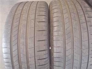 Two 265/40/22 Pirelli P zero tyres with sufficient threads on them