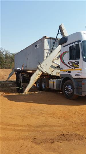 Side loader crane truck hire--low rates