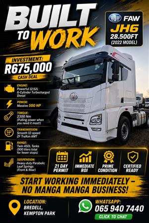BEAST OF THE ROAD: FAW JH6 28.500FT (2022 MODEL) ​THE ULTIMATE LONG-HAUL WORKHOR