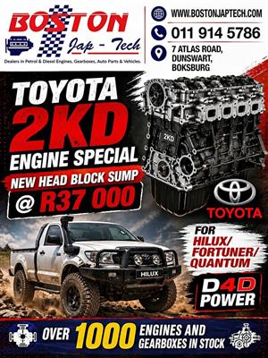 New 2KD Toyota Engine specials D4D
