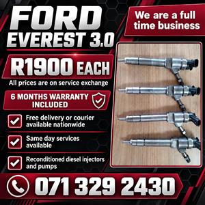 FORD EVEREST 3.0 INJECTORS FOR SALE WITH WARRANTY 